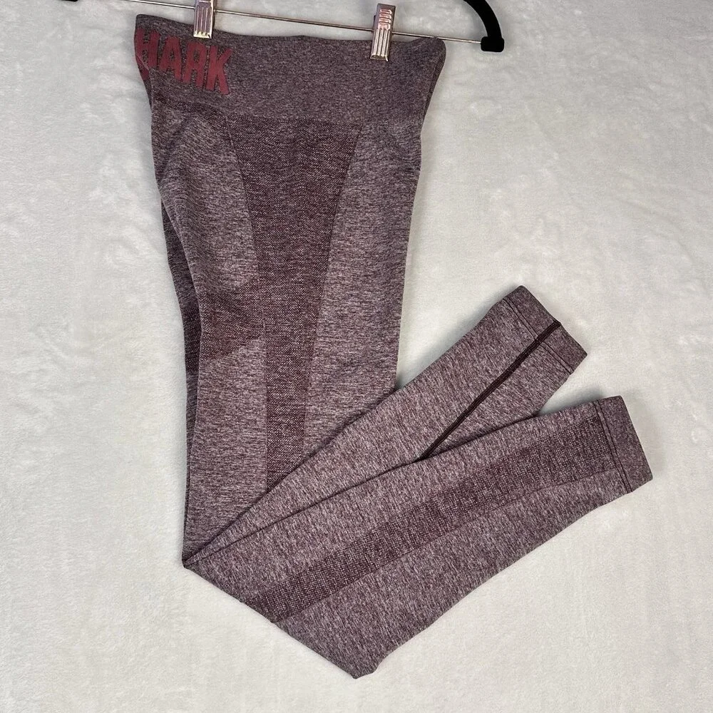 GYMSHARK High Waisted Flex Leggings Berry Rose Sz S/M Sculpting Yoga Athleisure - Picture 7 of 8